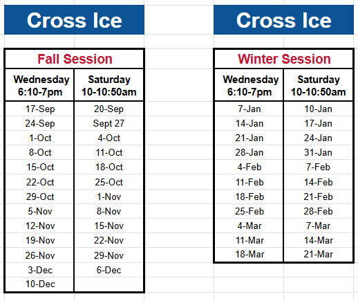 Cross Ice Schedule 25.26